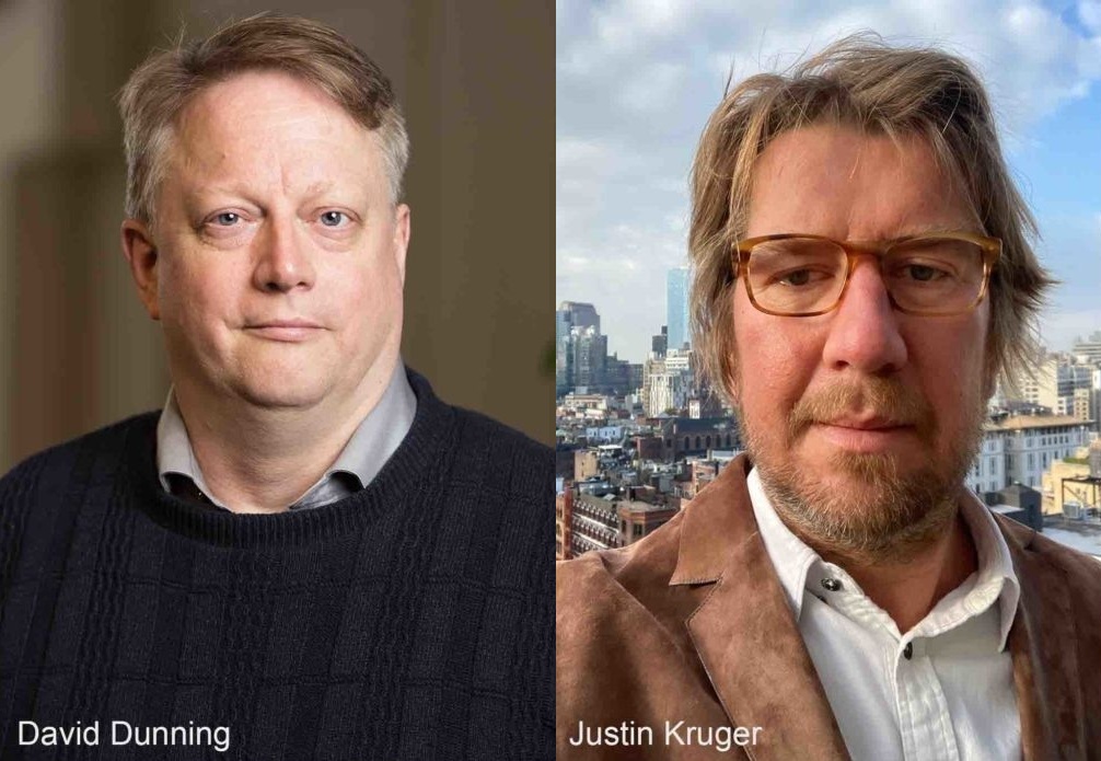 David Dunning i Justin Kruger – twórcy efektu Duninga-Krugera, niska wiedza i wysoka pewność siebie